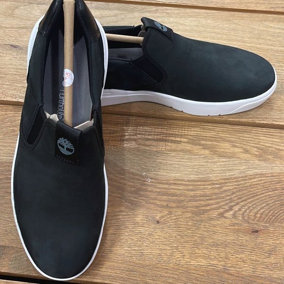 Timberland Shoes Timberland Mens Seneca Bay Black Nubuck Slipon